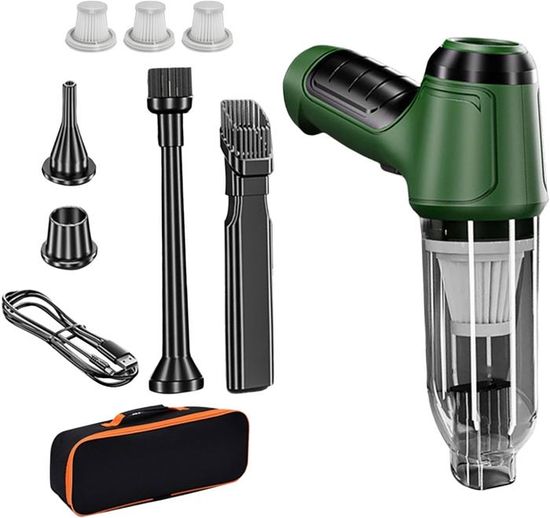Aspirateur Voiture 3-en-1 Portable Sans Fil - 16000 Pa - Charge Type-C - Filtre HEPA Lavable