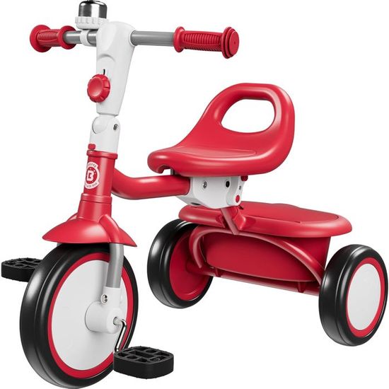 Tricycle Besrey Pour Enfants 18 Mois-5 Ans – Roues LED Clignotantes (sans Pile), Siège Réglable, Pliable