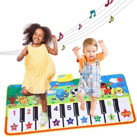 Tapis Musical Bébé Interactif – Piano Mat Avec Lumières, Sons D'Animaux, Enregistrement, Dès 24 Mois, Cadeau Noël