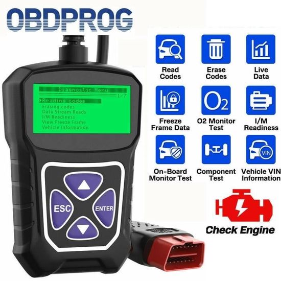 Scanner Diagnostic Moto M7 - Compatible 70+ Marques (Honda, Harley...) - Lecture Codes ABS, Réinitialisation, VIN Auto - Écran 5" - 9