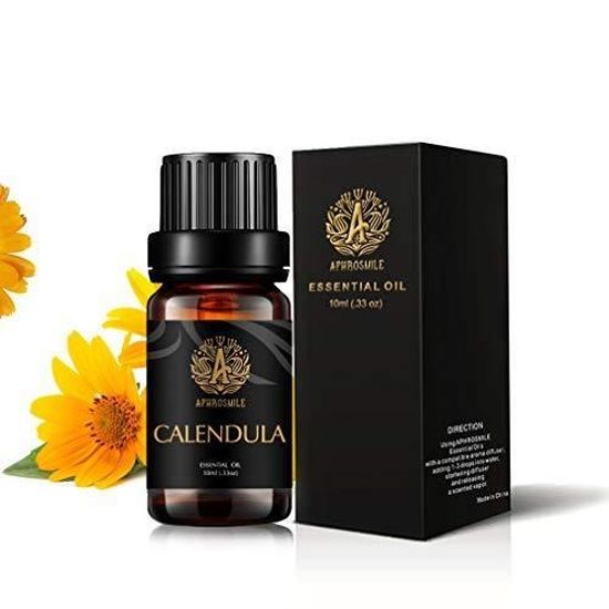 Aromathérapie Calendula Huile Essentielle pour diffuseur, 100% pures Calendula huiles parfumées pour massage, Huile Calendula pour