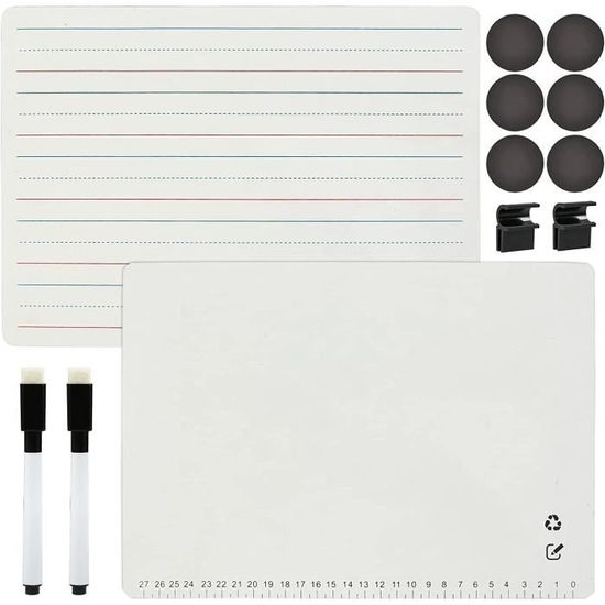 Petit Tableau Blanc Effaçable à Sec - Dimensions 10.5 X 7.5 Pouces, Avec Sa Gomme, Idéal Notes Rapides