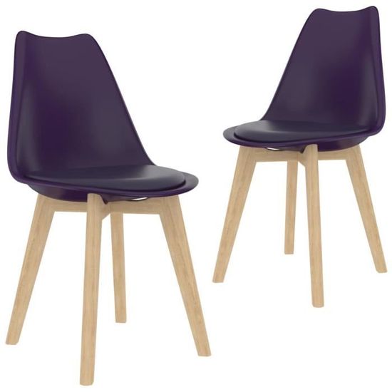 &&9198Parfait Lot de 2 Chaises de salle à manger Chaises de Salon Moderne - Ensemble de 2 Chaises de Cuisine Lilas Plastique