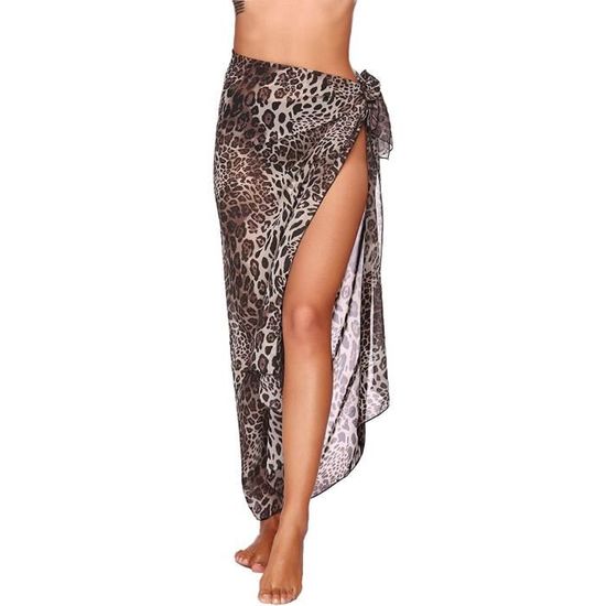 Paréo De Plage Femme En Mousseline - 190x50 Cm, Sarong Couverture De Maillot De Bain, Noir/blanc
