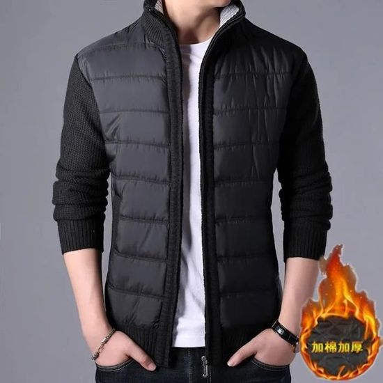 Pull Cardigan Homme épais Avec Fermeture éclair - Col Montant, Coupe Oversize - Pour Décontracté, Ville, Travail