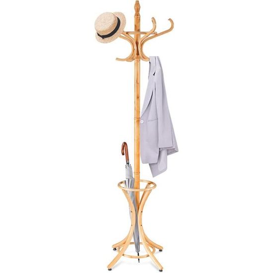 RELAX4LIFE Porte-manteau sur Pied 3 en 1 avec 3 Étagères pour Chaussures & 10 Crochets pour