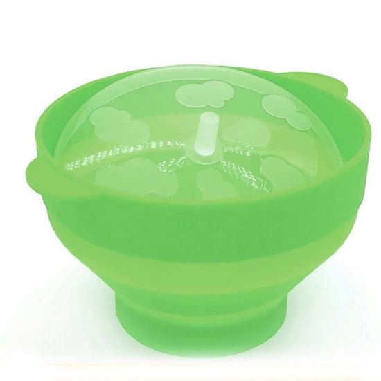 Bol À Pop-Corn En Silicone Pour Micro-Ondes Avec Poignée Couvercle