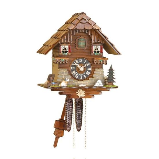 Pendule à coucou avec scène de chasse - Bois, Fer - Catawiki