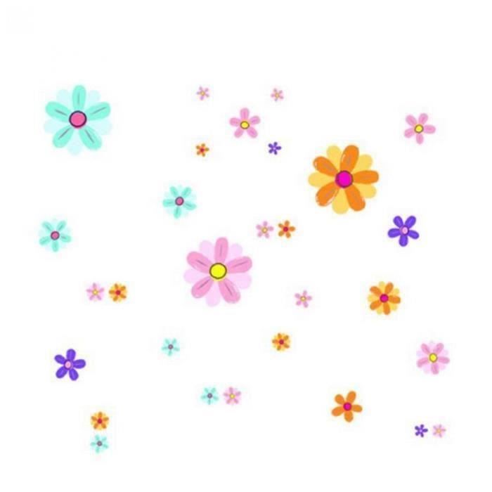 DS135 - Stickers fleurs multicolores - DECO - Sticker mural