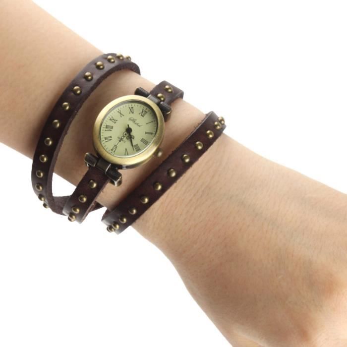 (#140) Fashionable Quartz Watch Bangle Watch Bracelet Wrist Watch with PU Leather Band
