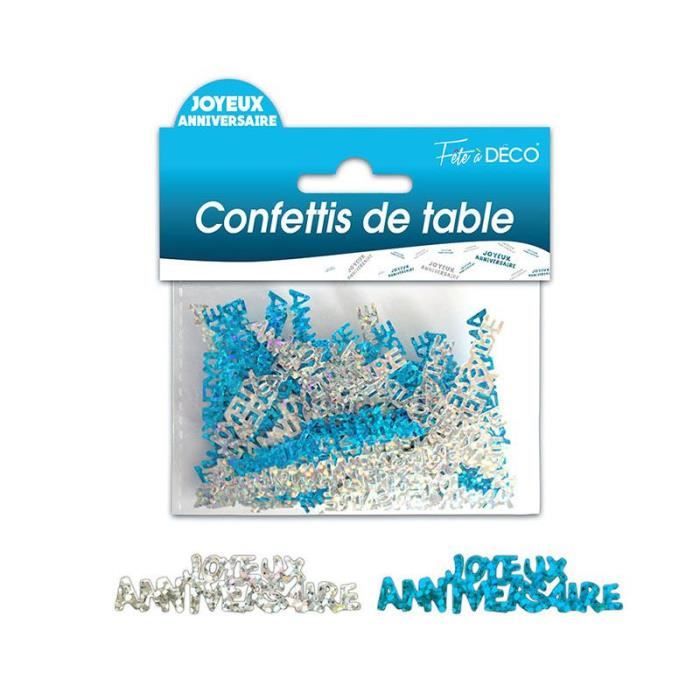 CONFETTIS DE TABLE ANNIVERSAIRE BLEUE AR