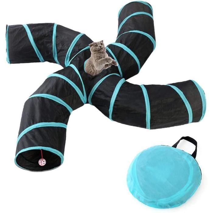 arthomer Chat Tunnel Jouet Tunnel pour Animaux De Compagnie Pliable avec Tente De Chat À Quatre Canaux De Type S Grand T 302148