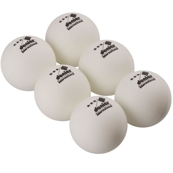 Balles de ping-pong 3 étoiles de Donier - 6 balles de ping-pong, taille officielle 40 mm - Utilisation pour le tennis de table in