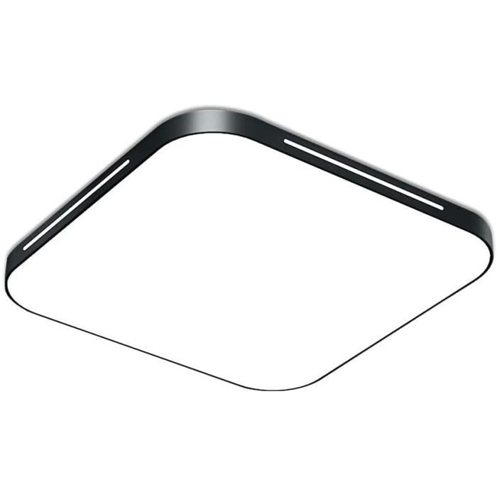 Fscm Plafonnier LED 64 W - Moderne - 6000-6500 K - Blanc froid - Pour couloir, salon, chambre, cuisine - En métal noir -507