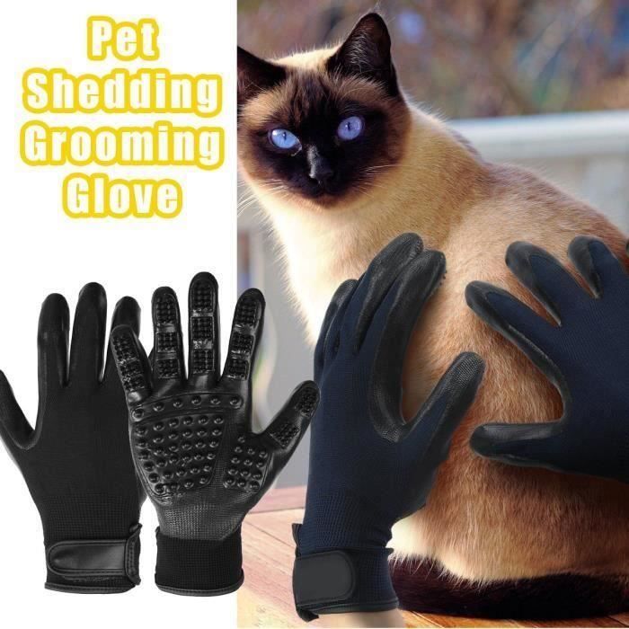Gants Brossage Toilettage Massage Poils Cheveux Épilateur Pour Chien Chat Animal L22066