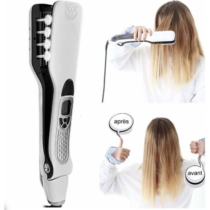 Fer à lisser vapeur professionnel lisseur vapeur cheveux en avec affichage LCD