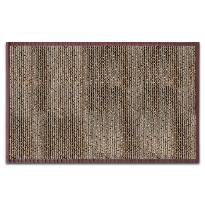 Tapis en Fibre Naturelle - Tapis 100% Bambou - 90x120 cm -Marron