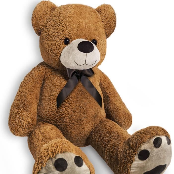 Grand nounours Ours en peluche géant XXL brun Teddy Bear 175 cm Doux moelleux