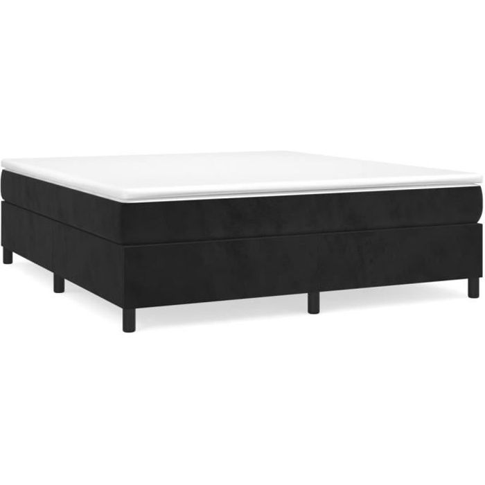 Sommier a ressorts de lit Noir 160x200 cm Velours-S15715