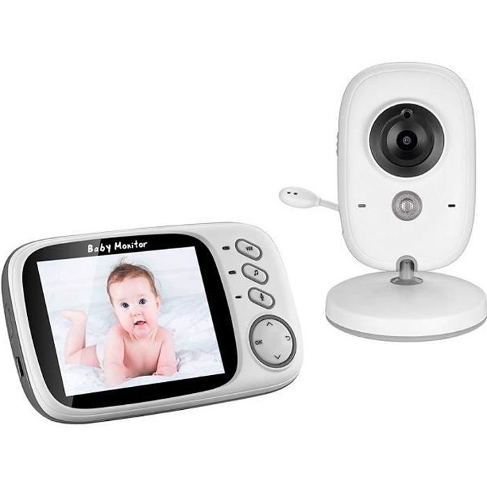 Fuers - Bébé Moniteur 3.2- Sans Fil LCD Babyphone, Ecoute Bébé Puériculture Camera Surveillance Bidirectionnelle Vidéo Babyviewer