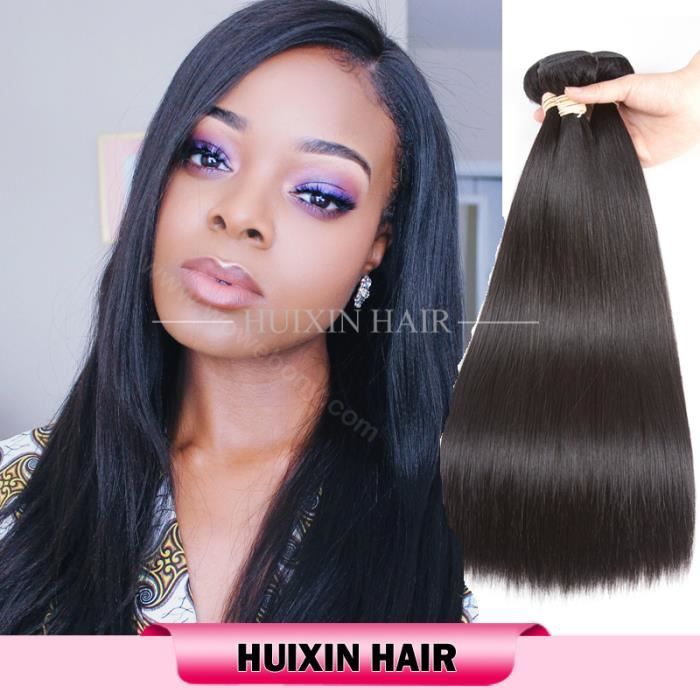 3 paquet meches naturel brésilien vierge couleur naturelle lisse cheveux humains 8 pouces