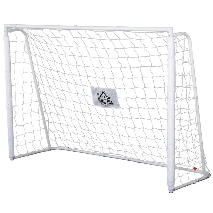 But de football - cage de foot - but d'entrainement dim. 186L x 62l x 123H cm - châssis métal filet PE - piquets & outil inclus -