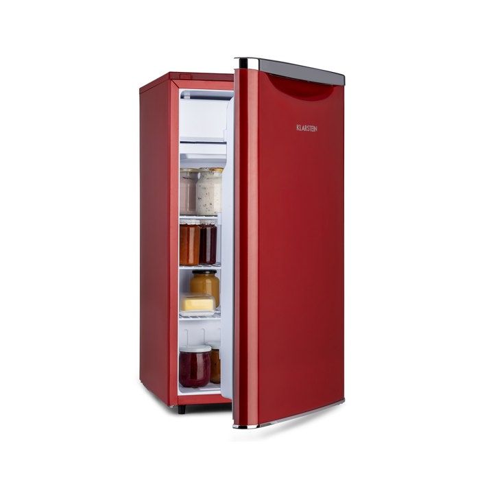 Klarstein Yummy Réfrigérateur 90 litres incluant congélateur 8 litres , 41 db - rouge