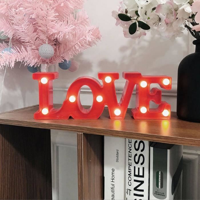 Lv.life veilleuse LOVE LED Lampe décorative de mot d'amour romantique de veilleuse de LED pour le mariage de confession de