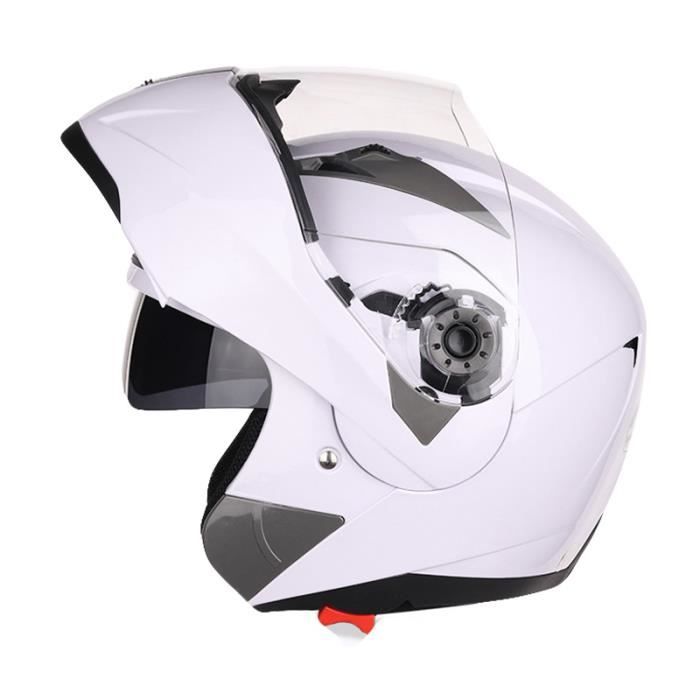 Casque Moto double lentille casques de anti-poussière sécuritaire Mode Cou Protection Ventilation Casque universel quatre saisons