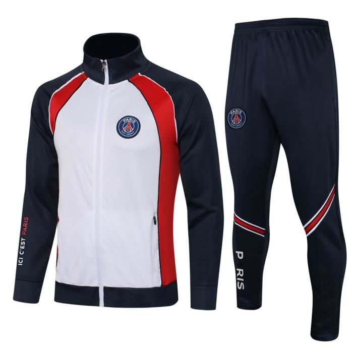 Ensemble survêtement de Foot - Paris Veste Zippée Maillot de Foot 2022 Jogging Vêtements Maillot de Football Pour Homme - Bleu