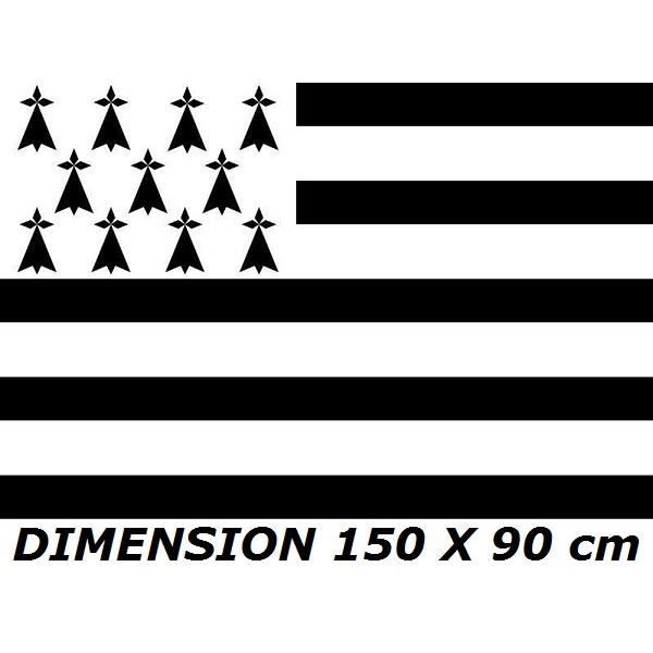 DRAPEAU 150 X 90 cm BRETAGNE BRETON BREIZH FRANCE PAVILLON PROVINCE FRANCAISE No livre carte poster fanion casquette ...