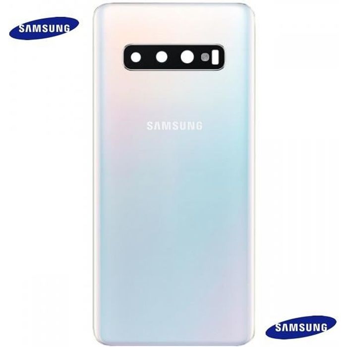 Vitre arrière original pour Samsung Galaxy S10 blanc prisme