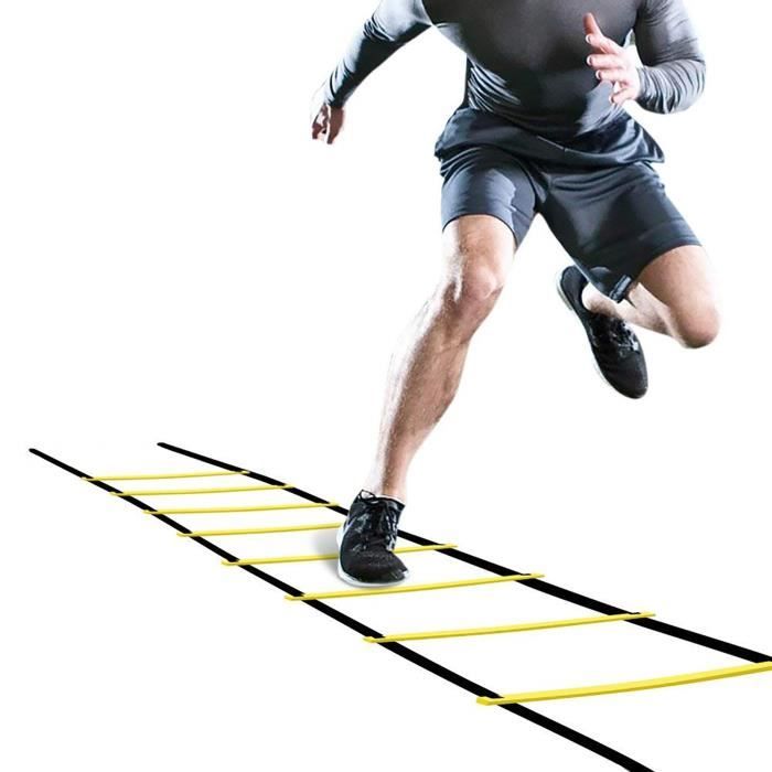 Échelle de saut de forme physique d'entraînement de vitesse de flexibilité de football de ballon de football de 4m jaune