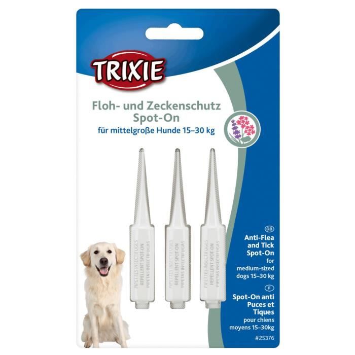 Protection anti-tiques et puces Spot-On pour chien de 15- 30 Kg-Trixie 3,000000