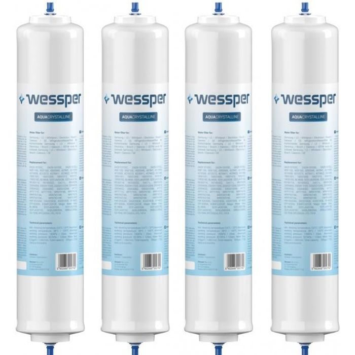 4x Wessper Filtre a eau, accessoires de rechange pour réfrigérateur Samsung RSJ1FURS, Samsung DA29-10105J HAFEX