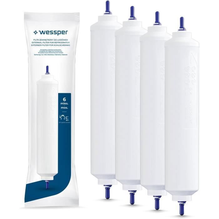 4x Wessper Filtre a eau, accessoires de rechange pour réfrigérateur Samsung RSJ1FURS, Samsung DA29-10105J HAFEX