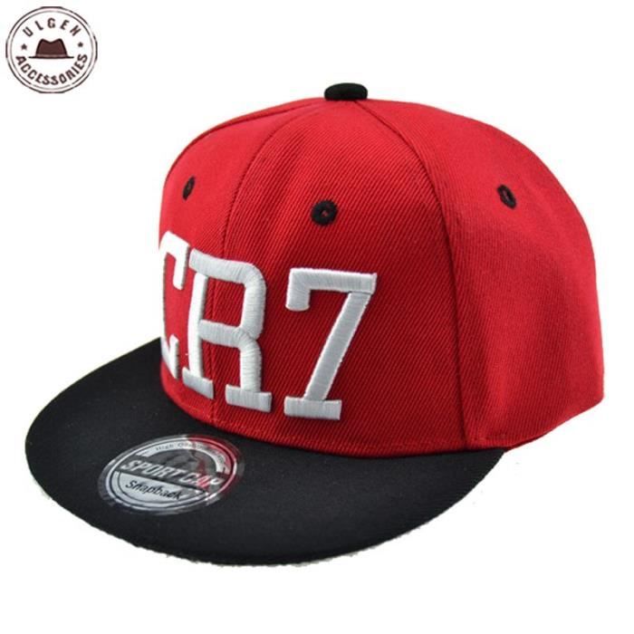Rouge -Casquette de Baseball pour enfants, Cristiano Ronaldo CR7, casquette noire pour garçons et filles, style hip hop, nouvelle co