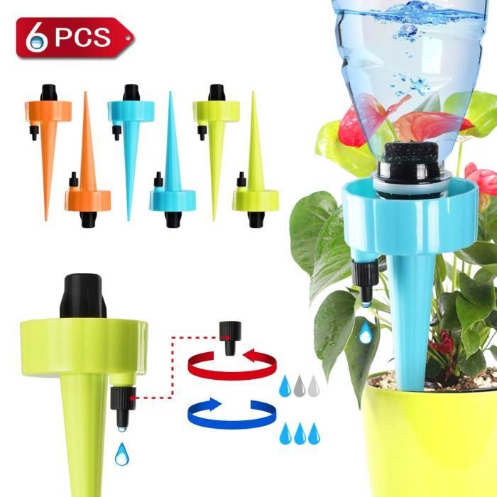 Arrosoir pour plantes de 6 pièces, arrosage automatique, système d'arrosage des plantes de vacances à libération lente