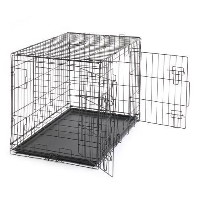 Comparer les prix de ALIGHTUP- cage de transport pour petits animaux, pliable, avec séparateurs et plateau en plastique, fer, 75 x 47 x 52.5cm- noir