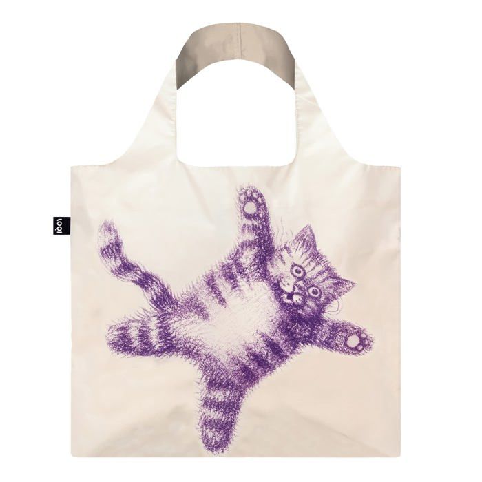 Loqi LOQAVFC Sac Flying Purrple Cat recycle, Blanc, Sac en