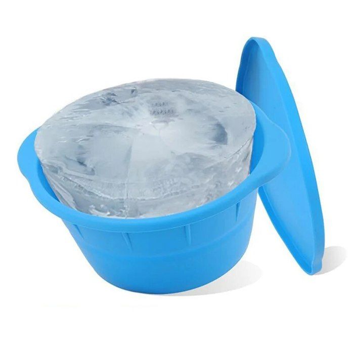 Lot De 4 Moules à Glaçons Géants 5,3 Kg – Silicone Alimentaire Pour Bain De Glace, Glacière, Camping