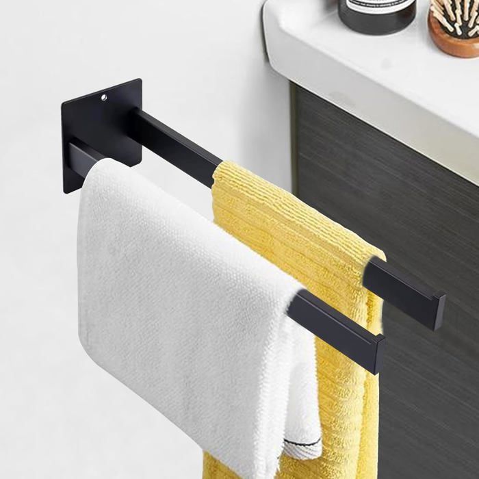 Porte-serviettes Adhésif Acrylique Transparent - Lot De 2 - Sans Perçage, Pour Salle De Bain & Cuisine