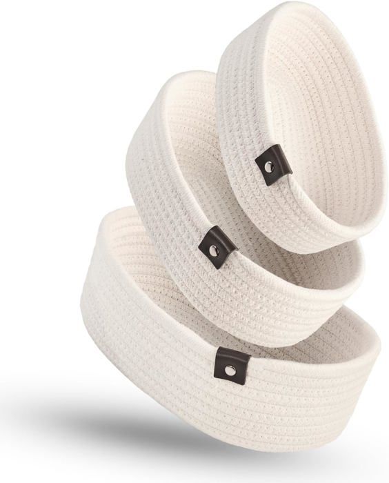 Lot De 2 Paniers Osier Ovales Avec Poignées Pliables Et Doublure Lin - Parfait Pour Pique-Nique, Rangement Ou Cadeau Mariage