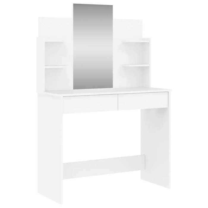 Coiffeuse/Table de maquillage - avec miroir - blanc 96x39x142 cm SS147358