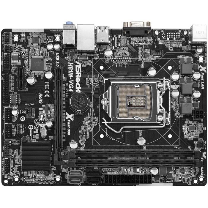 Carte mère ASRock H81M-VG4 Intel H81 LGA 1150 2xDDR3 16GB Micro ATX - Asrock