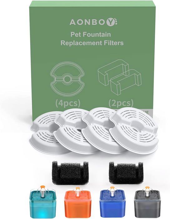 Hengu 6 Packs De Filtres à Charbon De Fontaine à Eau Pour Chats