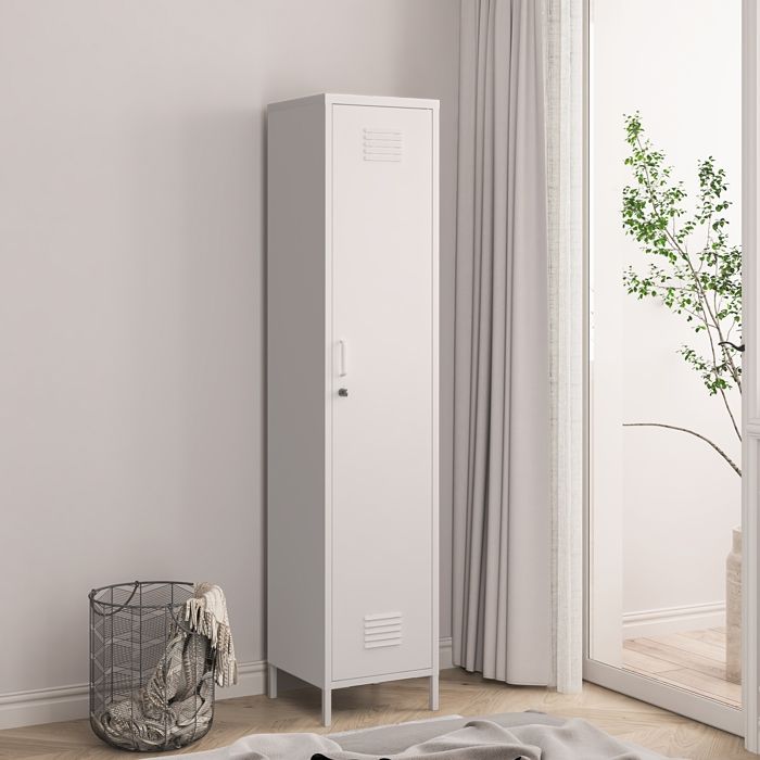 Vestiaire Seinäjoki acier 180 x 38 x 38 cm blanc