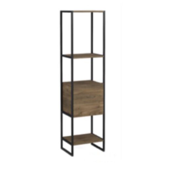 COSTWAY Meuble Étagère à 5 Niveaux avec Tiroir Kits Anti-Basculement Étagère Exposition pour Salon Chambre Bureau Brun Rustique