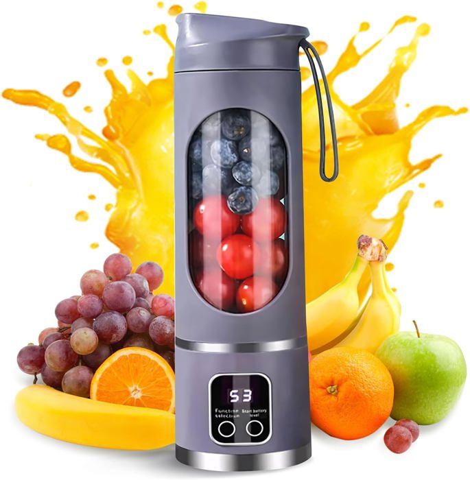 Presse-agrumes électrique portable - 12 lames avec affichage numérique 3 modes nettoyage facile violet - 1 Like No Other