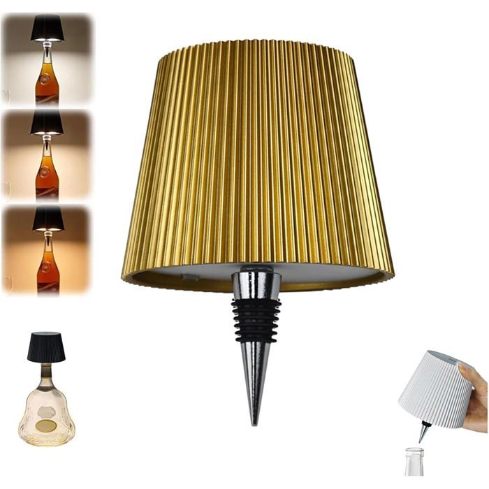 Lampe bouteille LED sans fil 1200mAh - Rechargeable design moderne - Barrestaurant Or